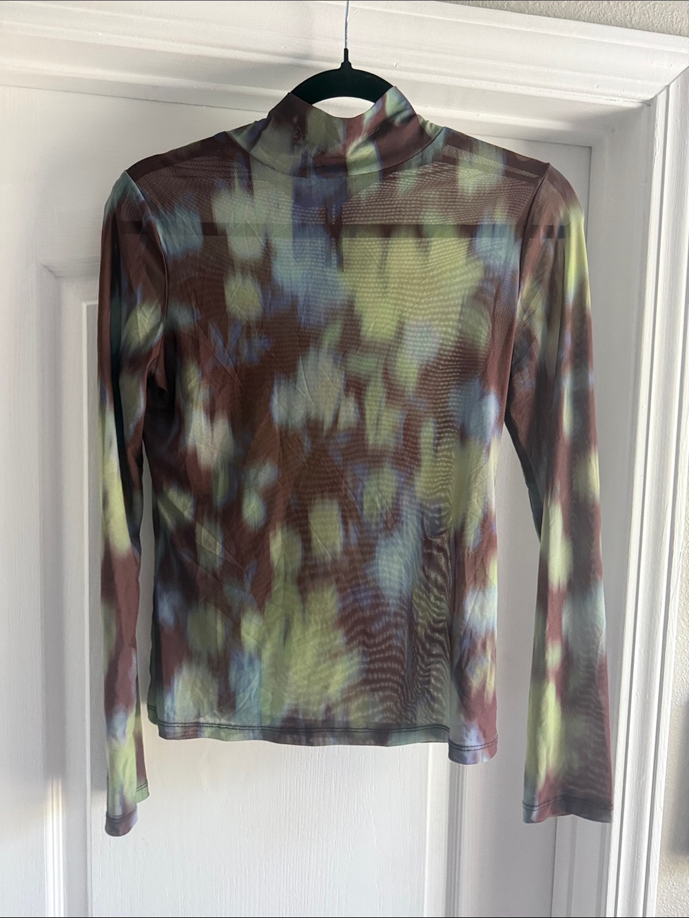Anthropology Clara Mesh Long Sleeve Top